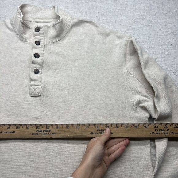 Duluth Trading Co Mens Size Large Tall Ivory Thermal Henley Shirt Heavyweight - Picture 4 of 9